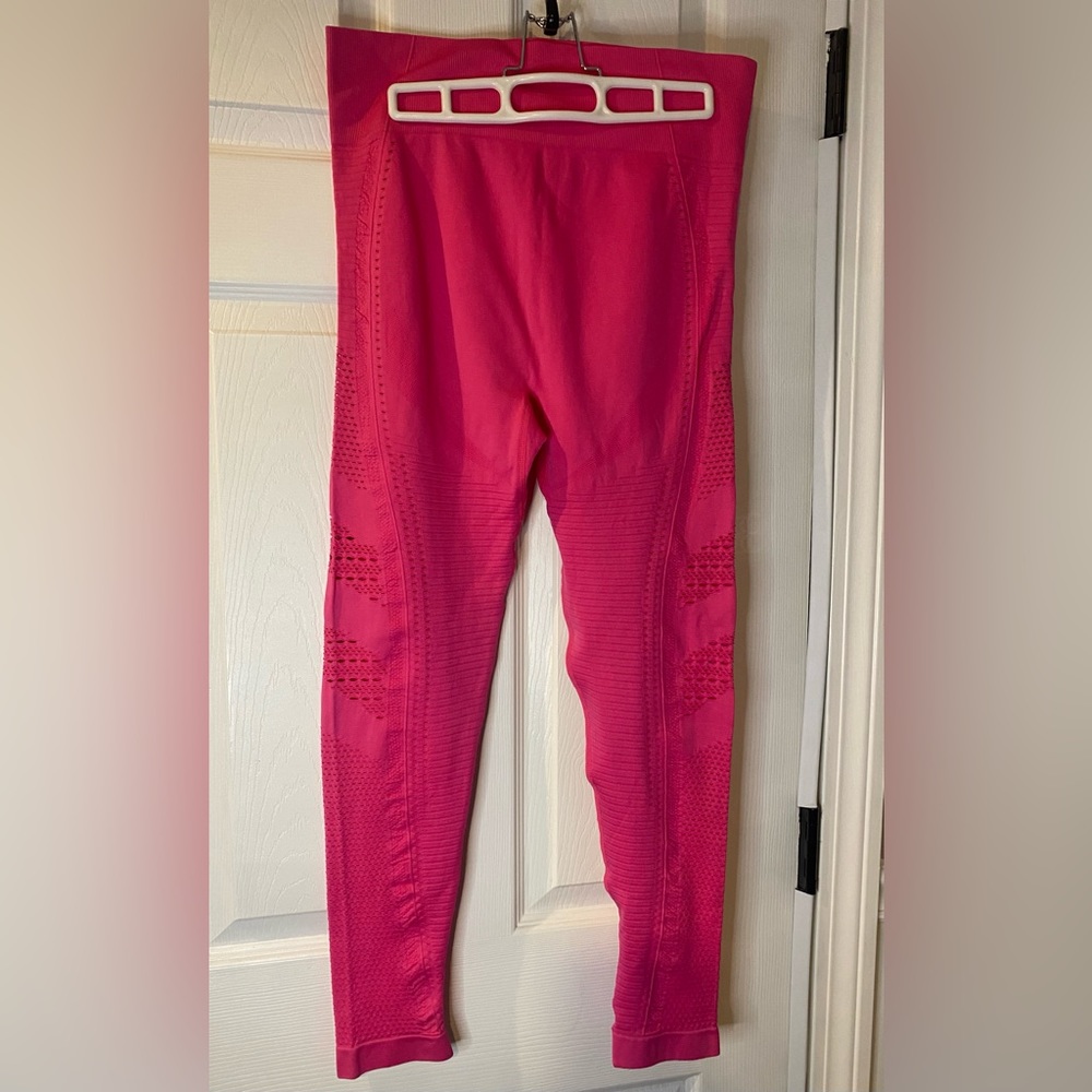 Hot Pink Laser Cut Yoga Leggings
